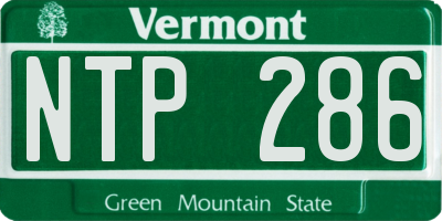 VT license plate NTP286
