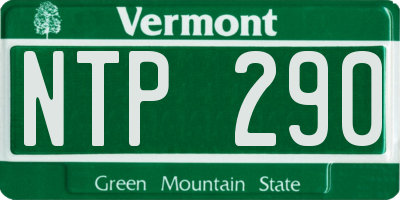 VT license plate NTP290