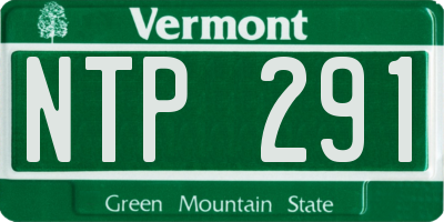 VT license plate NTP291