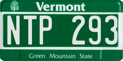 VT license plate NTP293