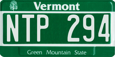 VT license plate NTP294