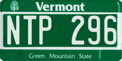 VT license plate NTP296
