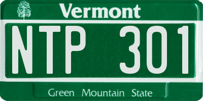 VT license plate NTP301