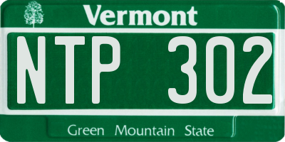 VT license plate NTP302