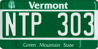 VT license plate NTP303
