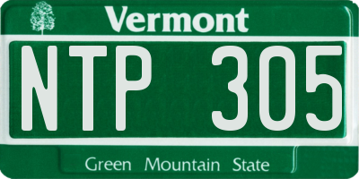 VT license plate NTP305