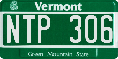 VT license plate NTP306