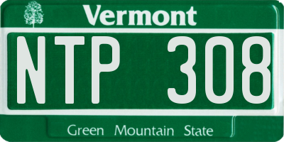 VT license plate NTP308
