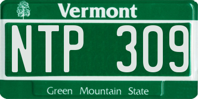 VT license plate NTP309