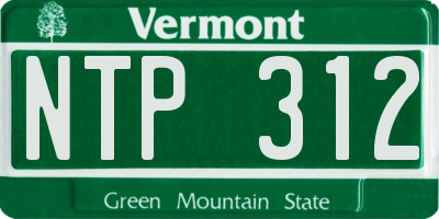VT license plate NTP312
