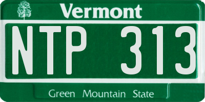VT license plate NTP313