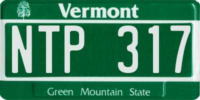 VT license plate NTP317