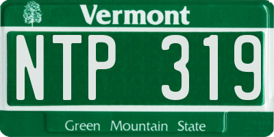 VT license plate NTP319