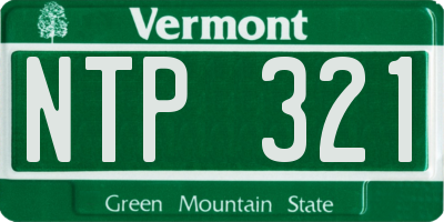 VT license plate NTP321