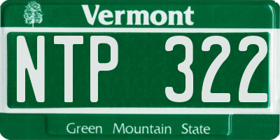 VT license plate NTP322