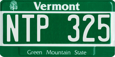 VT license plate NTP325