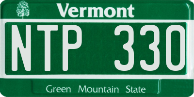 VT license plate NTP330