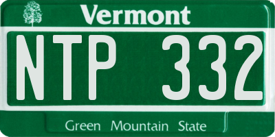 VT license plate NTP332