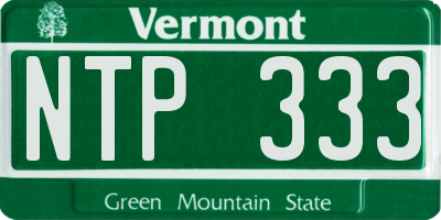 VT license plate NTP333