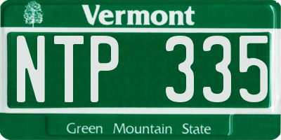VT license plate NTP335