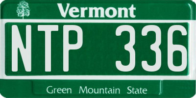 VT license plate NTP336