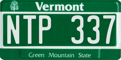 VT license plate NTP337