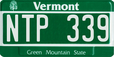 VT license plate NTP339