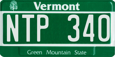VT license plate NTP340