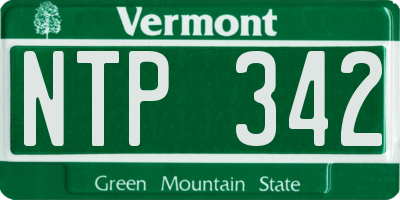 VT license plate NTP342