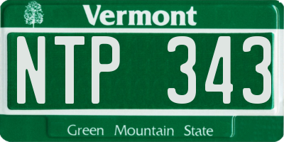 VT license plate NTP343
