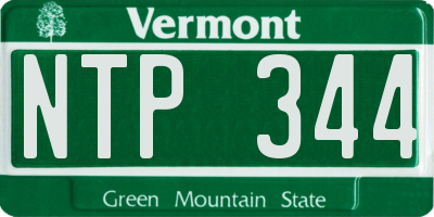 VT license plate NTP344