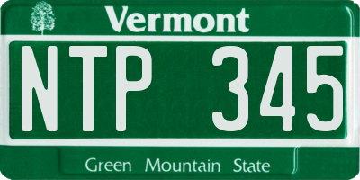 VT license plate NTP345