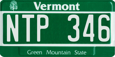 VT license plate NTP346