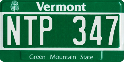VT license plate NTP347