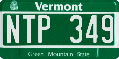VT license plate NTP349