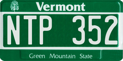 VT license plate NTP352