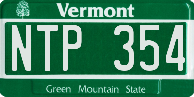VT license plate NTP354