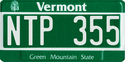 VT license plate NTP355