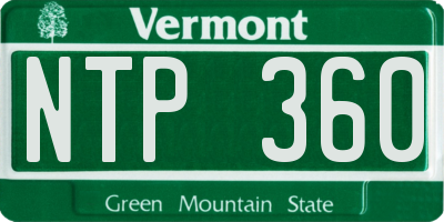 VT license plate NTP360