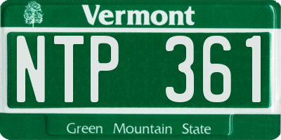 VT license plate NTP361