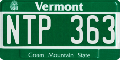 VT license plate NTP363