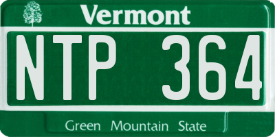 VT license plate NTP364
