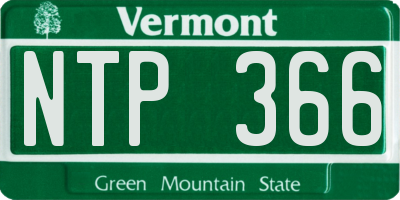 VT license plate NTP366