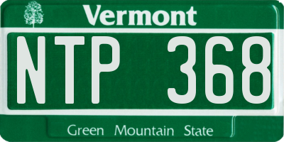VT license plate NTP368