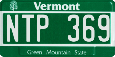 VT license plate NTP369