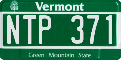 VT license plate NTP371