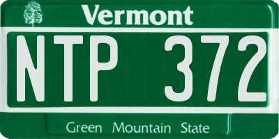 VT license plate NTP372