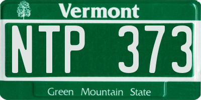 VT license plate NTP373