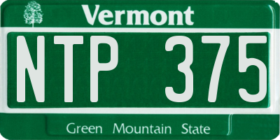 VT license plate NTP375