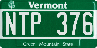 VT license plate NTP376